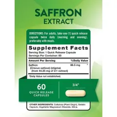 Nature's Truth Saffron Extract Capsules | 60 Count