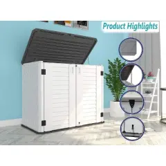 Yardgrace Weather Resistant Multi Size Outdoor Storage Shed with Adjustable Shelf Color Options