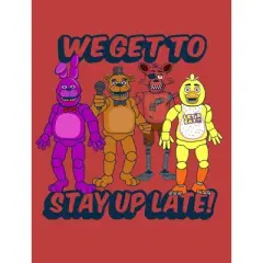 Five Nights at Freddy's We Get to Stay Up Late Boy's Red T-shirt
