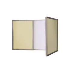 Ghent VisuALL PC Whiteboard Cabinet Fabric Bulletin Board Exterior Doors Beige GHE41300