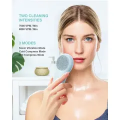 EZBASICS Facial Cleansing Brush face Scrubber Waterproof Face Scrub Brush for Men & Women Rechargeable Face Brushes 1 Pack+3 Modes