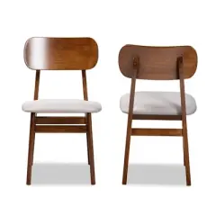 2pc Euclid Wood Dining Chair Set - Baxton Studio