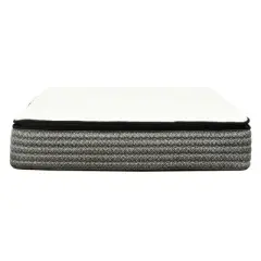 HomeStock Majestic 14 in. Pillow Top Pocket Coil Hybrid Mattress, Gray