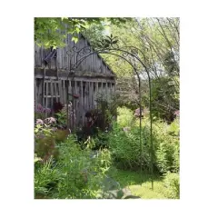 Achla Designs 113" Elegant Handcrafted Tuileries Iron Garden Arbor Graphite Powder Coated Finish