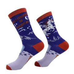 Crazy Dog Women's Halloween Is Magical Socks Funny Sarcastic Creepy Unicorn Graphic Footwear