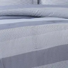 Multi Stripe Comforter Set Gray - Truly Soft