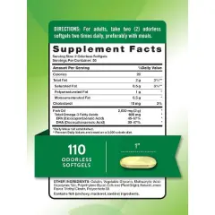 Nature's Truth Fish Oil 2000mg | 110 Odorless Softgels | Natural Lemon Flavor
