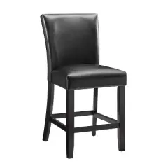 26" Set of 2 Carrara Counter Height Barstools Black - Steve Silver