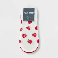 Women's Strawberry 3pk Liner Socks - Red/Ivory/Heather Gray 4-10