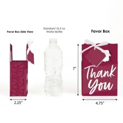 Big Dot of Happiness Burgundy Elegantly Simple - Guest Party Favor Boxes - Set of 12