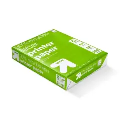 Recycled Printer Paper Letter Size 20lb 500ct White - up&up&trade;: 30% Recycled, 8.5x11 Inches, 92 Brightness, 500 Sheets