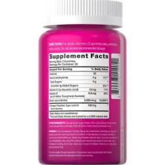 Pink Vitamins Dazzling Hair Skin Nails + Collagen Gummies - Strawberry - 60ct