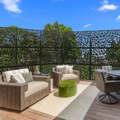 1-Piece 46.8in.W x 71.37in.H Black Mesh Metal Outdoor Privacy Screen Decorative Art Panel