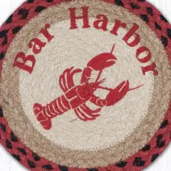 Earth Rugs Bar Harbor Round Trivet &ndash; 10" Coastal Scene Print on Braided Natural Jute Table Mat