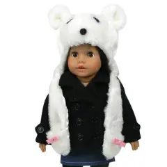 Sophia&rsquo;s Polar Bear Faux Fur Hat for 18&rdquo; Dolls, White