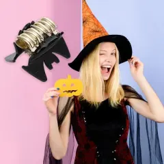 Unique Bargains Halloween Bat Style Hair Clips 1.97" 3 Pcs