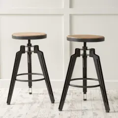 Set of 2 Isla Swivel Barstool Antique Wood - Christopher Knight Home