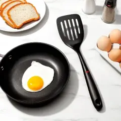 OXO 3pc Nylon Utensil Set Black: Kitchen Utensils with Soft-Grip Handle, Includes Pasta Spoon & Slotted Turner