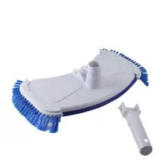 Pool Central Deluxe Cast Iron Weighted Vacuum Head with Side Brushes 14" - Blue/White