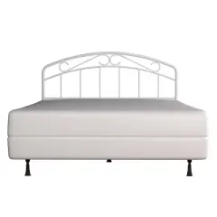 Jolie Metal Arched Scroll Design Headboard and Bed Frame White - Hillsdale Furniture