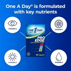 One A Day Men&rsquo;s Pro Edge Multivitamin, Supplement with Vitamins A, C, D, E, Zinc & Magnesium, 50 Count