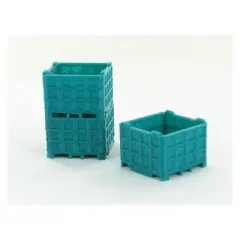 3D to Scale 1/64 3 Pack of 3D Printed Blue/Green Plastic Bin Pallets 64-252-BG