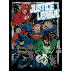 Justice League Heroes Black T-Shirt Toddler Boy to Youth Boy