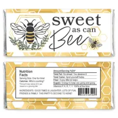 Big Dot of Happiness Little Bumblebee - Candy Bar Wrapper Bee Baby Shower or Birthday Party Favors - Set of 24