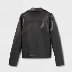 Girls' Faux Leather Jacket - art class&trade; Black