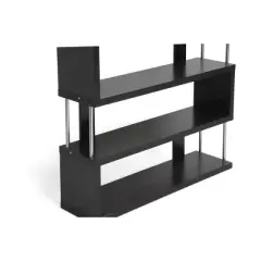 38.5" Barnes Three Shelf Modern Bookshelf Dark Brown - Baxton Studio