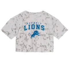 NFL Detroit Lions Girls' Short Sleeve Tie-Dye Fashion Crop T-Shirt
