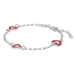 Girls' Enamel Heart Charms Bracelet Sterling Silver - In Season Jewelry