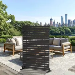 PexFix 72 in. H x 47 in. W Black Outdoor Metal Privacy Screen
