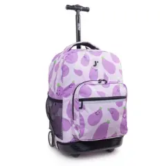 JWorld Sunrise 18" Rolling Backpack - Mr. Eggplant