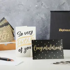 Paper Junkie 24 Pack Blank Congratulations Graduation Good Luck Greeting Cards with Envelopes & Stickers Bulk, 6 Blank Designs, 4 x 6 in