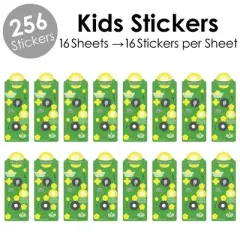 Big Dot of Happiness You Got Served - Tennis - Tennis Ball Birthday Party Favor Kids Stickers - 16 Sheets - 256 Stickers