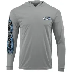 Flying Fisherman Pirate Skull Performance Pullover Hoodie - Gray