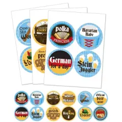 Big Dot of Happiness Oktoberfest - Beer Festival Funny Name Tags - Party Badges Sticker Set of 12