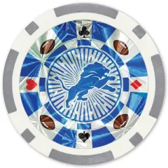 MasterPieces Casino Style 20 Piece 11.5 Gram Poker Chip Set NFL Detroit Lions Silver Edition