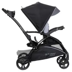 Baby Trend Sit N' Stand 5-in-1 Collapsible Shopper Stroller with Canopy, Visor, Extendable Storage Basket, Phone Tray, and 2 Cup Holders, Stormy