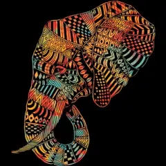 Junior's Design By Humans Elephant (Majestic) By kase T-Shirt