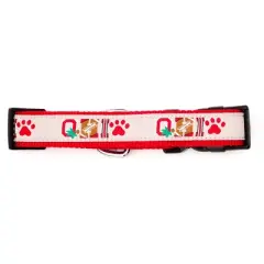The License House Ohio State Buckeyes Paw Print OH-IO Dog Collar