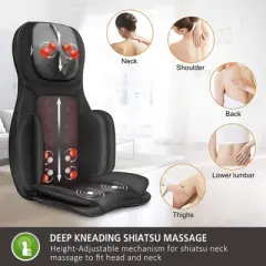 Snailax Full Body Massage Chair Pad, Shiatsu Neck Back Massager with Heat & Compression
