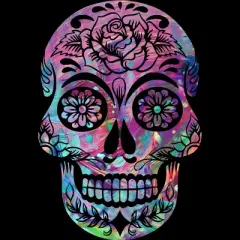 Junior's Design By Humans Halloween Sugar Skull By honeytree T-Shirt