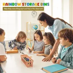 4E's Novelty 12 Pack Pencil Trays in Vibrant Boho Colors, Durable Pencils Tray, Stylish Pen Baskets, Fun Boho Durable and Versatile Colorful Pen Tray