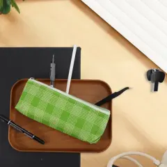 Unique Bargains Zipper Pencil Pen Case Stripe Pattern