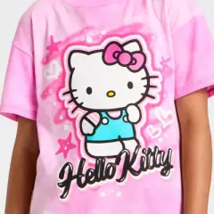 Girls' Hello Kitty Short Sleeve Oversized Graphic T-Shirt - Pink