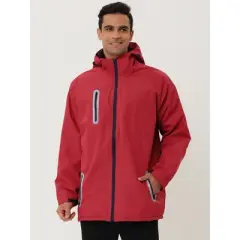 Lars Amadeus Men's Windbreaker Faux Fleece Lined Drawstring Hoodie Zipper Outdoor Jackets