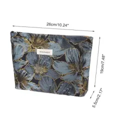 Unique Bargains Portable Embossment Flower Makeup Bag 1 Pc