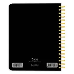 Plato Black Solid Desk Planner with Foil Stamped Cover July 2025 - December 2026